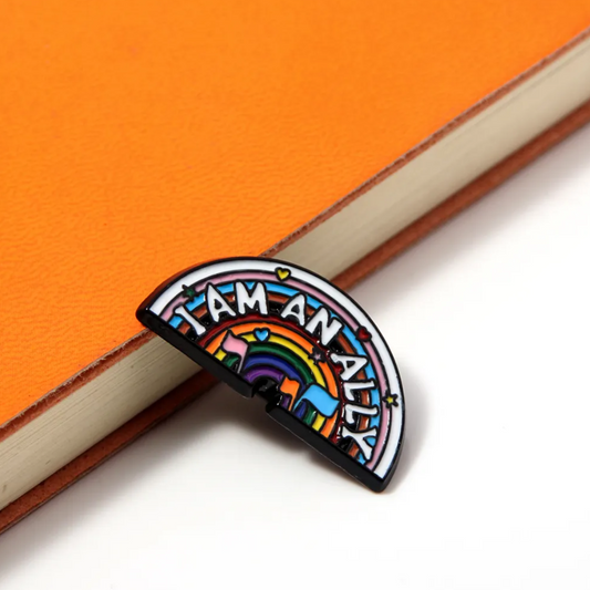 LGBTQ+ Ally Rainbow Metallic Pin