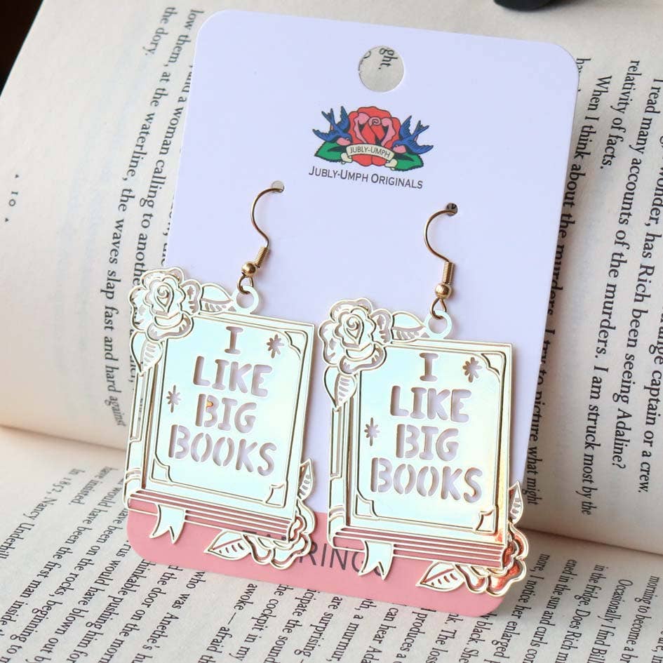 I like Big Books Brass Dangle Earring