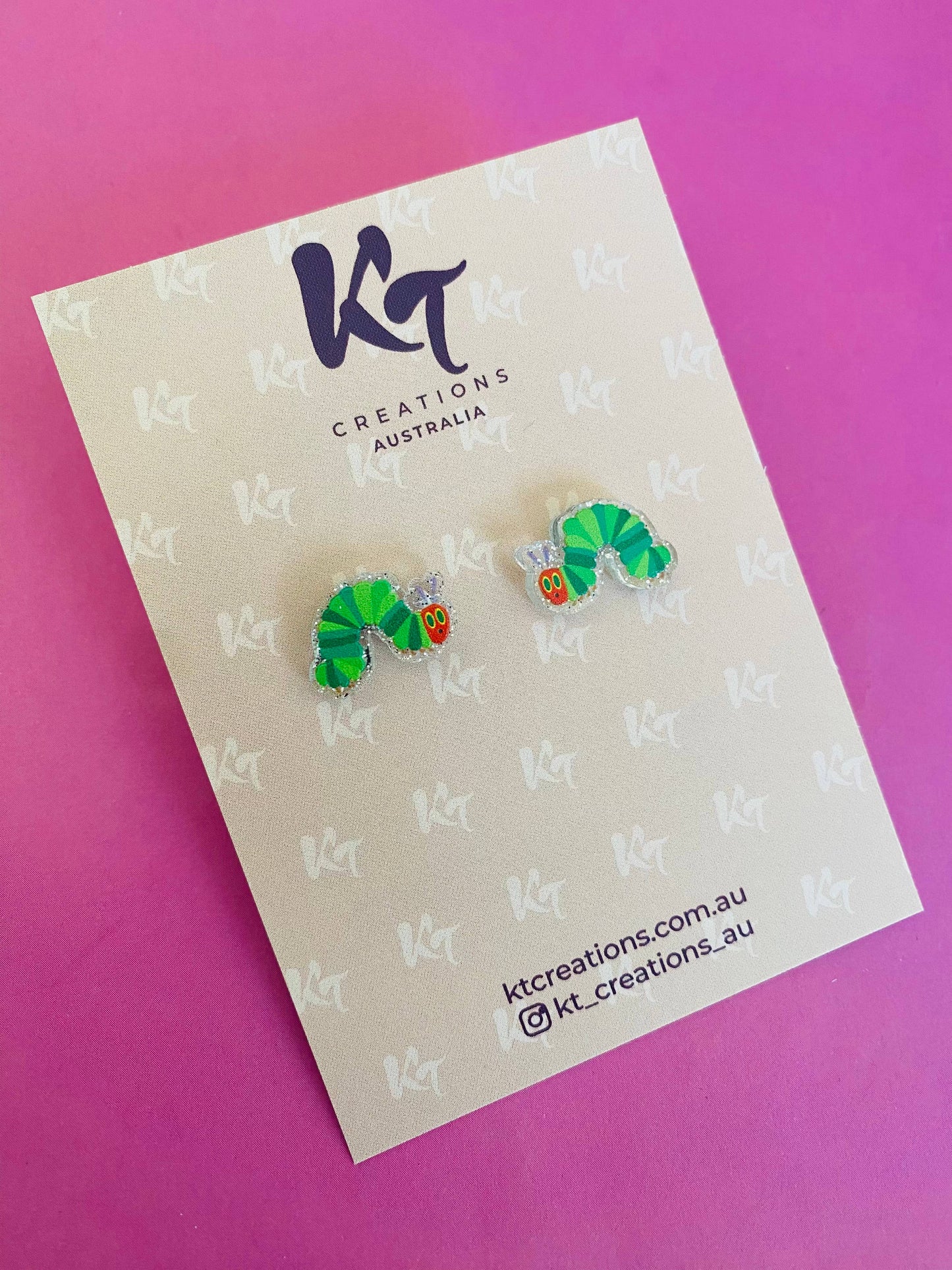 Mini Caterpillar acrylic stud earrings