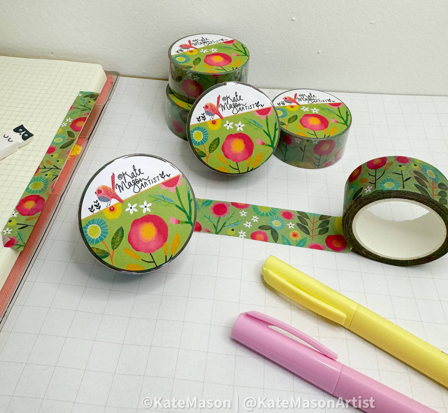 Floral Bright Green WASHI TAPE 