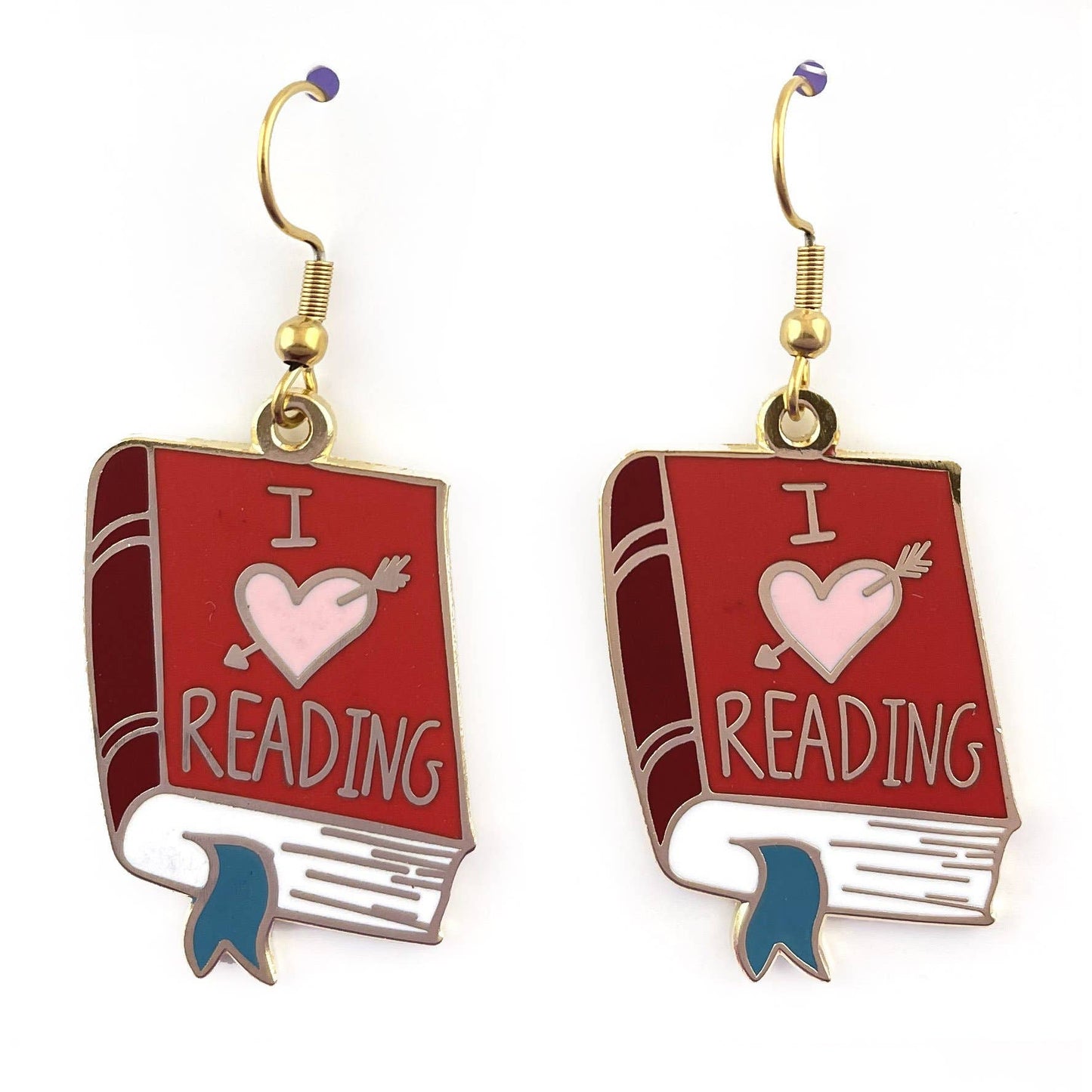 I Heart Reading Enamel Earrings