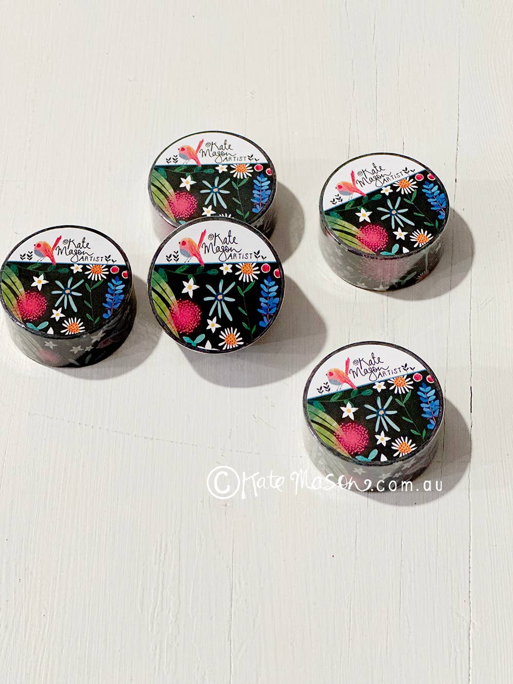 Spring Floral Black WASHI TAPE