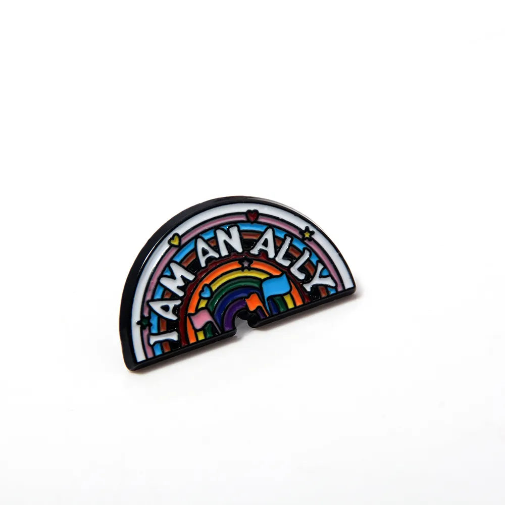 LGBTQ+ Ally Rainbow Metallic Pin