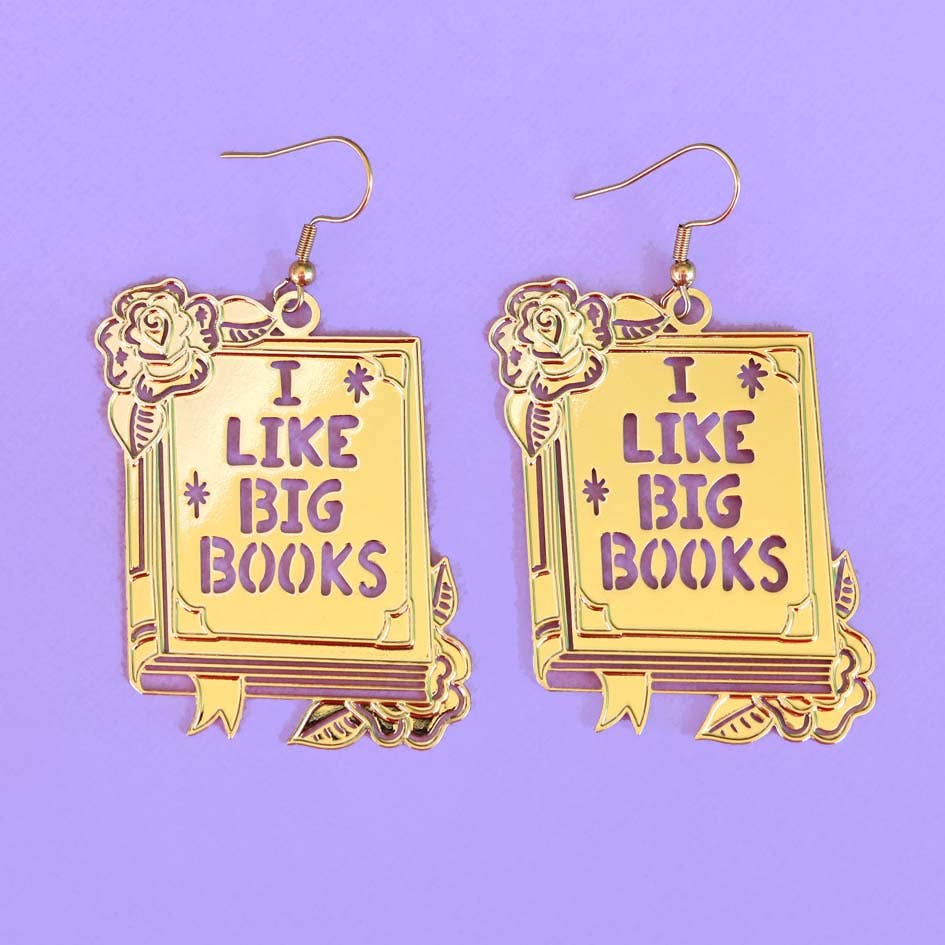 I like Big Books Brass Dangle Earring