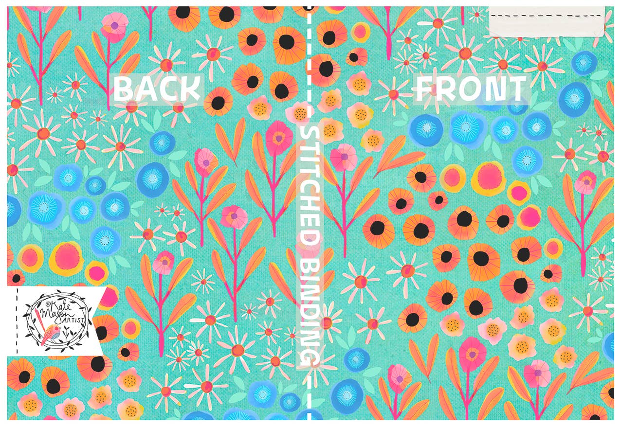 Florally Floral Aqua NOTEBOOK